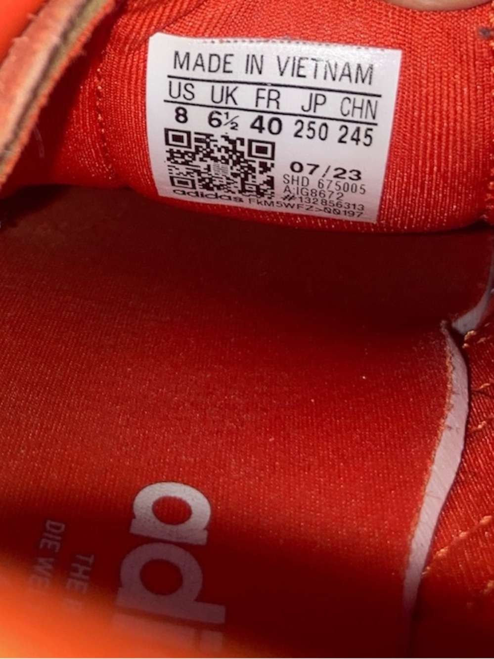adidas Gazelle Bold Red Orange Suede Sneakers with White Stripes - Picture 9 of 12